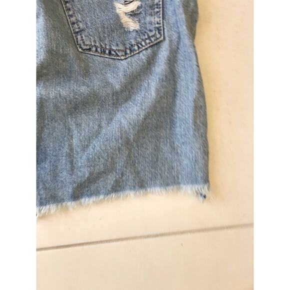 Current Elliott Prey Destroy Distressed High Waist Mini Denim Jean Skirt - Picture 10 of 10